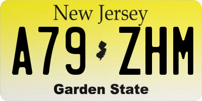NJ license plate A79ZHM