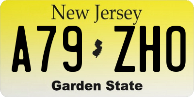 NJ license plate A79ZHO