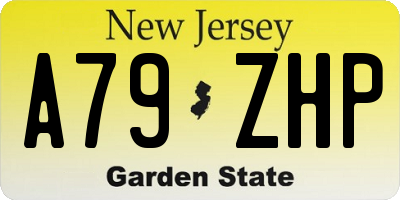 NJ license plate A79ZHP