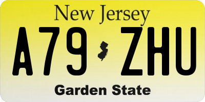NJ license plate A79ZHU