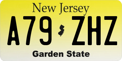 NJ license plate A79ZHZ