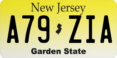 NJ license plate A79ZIA