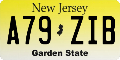 NJ license plate A79ZIB