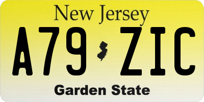 NJ license plate A79ZIC