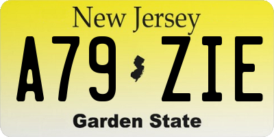 NJ license plate A79ZIE