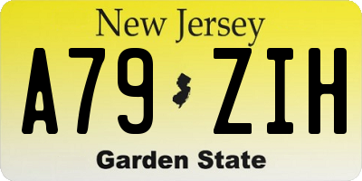 NJ license plate A79ZIH