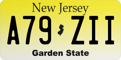 NJ license plate A79ZII