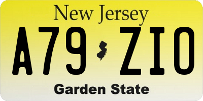 NJ license plate A79ZIO