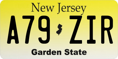 NJ license plate A79ZIR