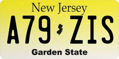 NJ license plate A79ZIS