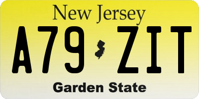 NJ license plate A79ZIT