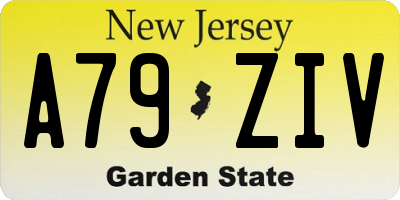 NJ license plate A79ZIV
