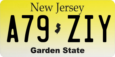 NJ license plate A79ZIY