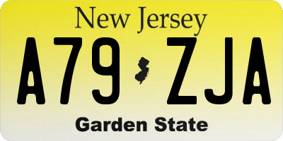 NJ license plate A79ZJA