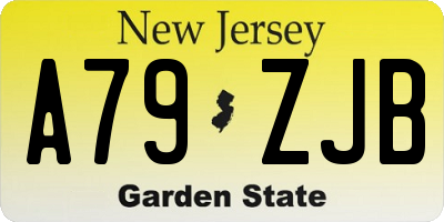 NJ license plate A79ZJB