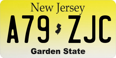 NJ license plate A79ZJC