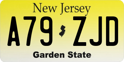 NJ license plate A79ZJD