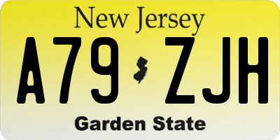 NJ license plate A79ZJH