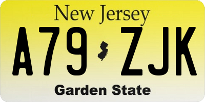 NJ license plate A79ZJK