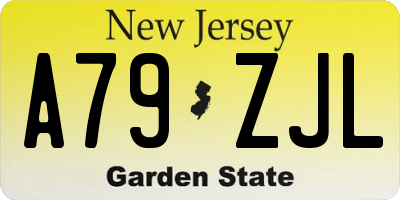 NJ license plate A79ZJL