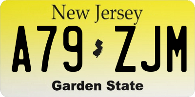 NJ license plate A79ZJM
