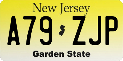 NJ license plate A79ZJP