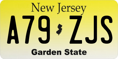 NJ license plate A79ZJS
