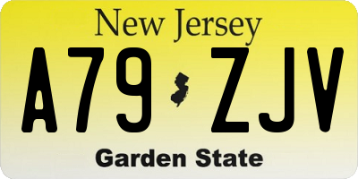NJ license plate A79ZJV