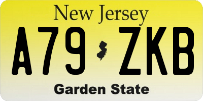 NJ license plate A79ZKB