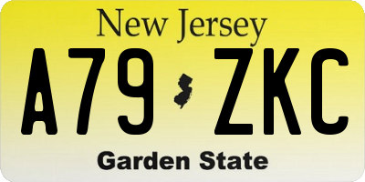 NJ license plate A79ZKC
