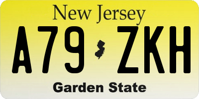 NJ license plate A79ZKH