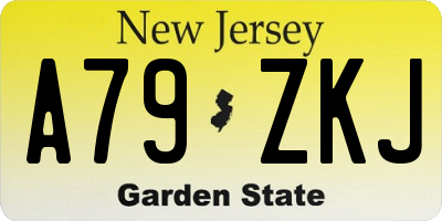 NJ license plate A79ZKJ