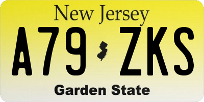 NJ license plate A79ZKS
