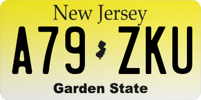 NJ license plate A79ZKU