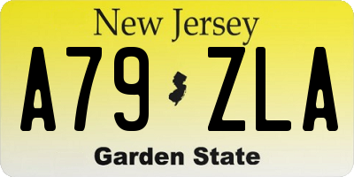 NJ license plate A79ZLA