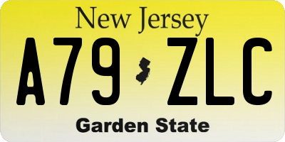 NJ license plate A79ZLC