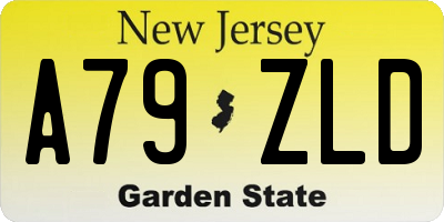 NJ license plate A79ZLD