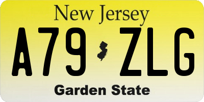 NJ license plate A79ZLG