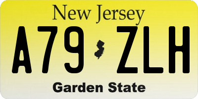 NJ license plate A79ZLH