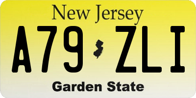 NJ license plate A79ZLI