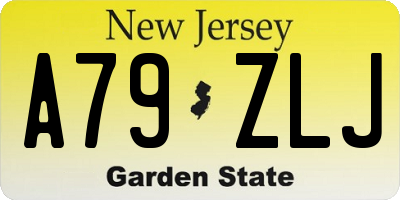 NJ license plate A79ZLJ