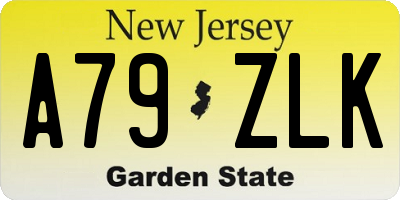 NJ license plate A79ZLK