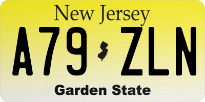 NJ license plate A79ZLN