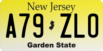 NJ license plate A79ZLO