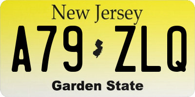 NJ license plate A79ZLQ