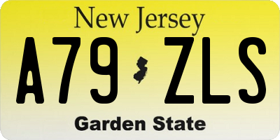 NJ license plate A79ZLS