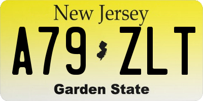 NJ license plate A79ZLT