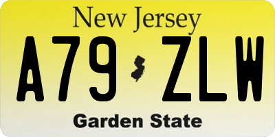 NJ license plate A79ZLW