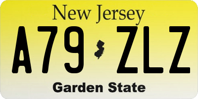 NJ license plate A79ZLZ