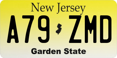 NJ license plate A79ZMD